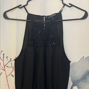 Express Black Sequin Embellished Dress